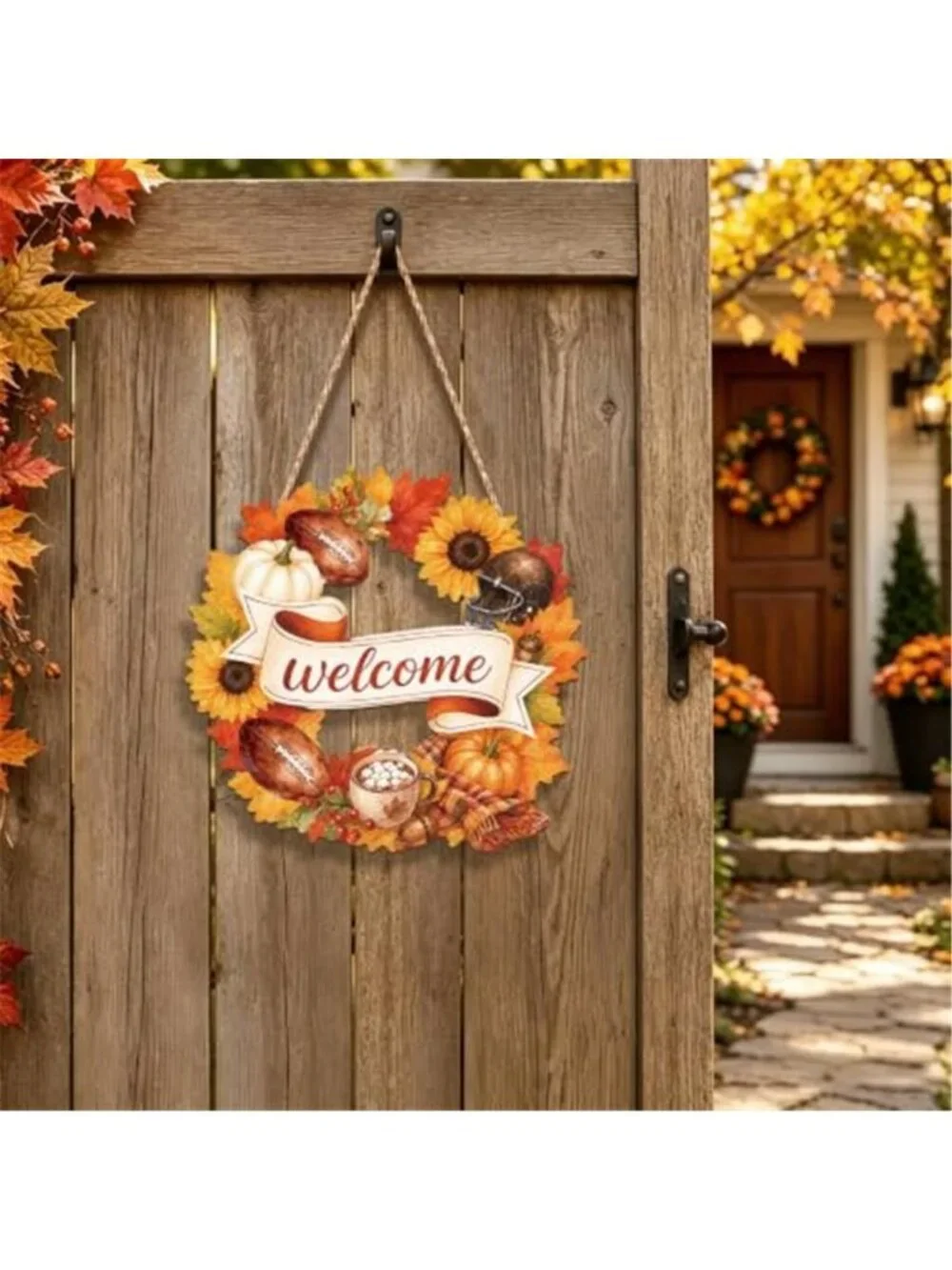 Fall Decorations for Home Fall Door Decor Wreath Welcome Wooden Wall Sign